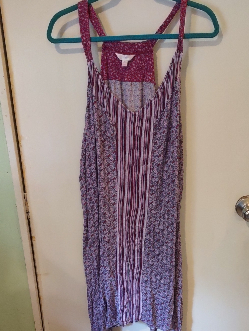 Secret Treasures Purple Striped & Floral Maxi Dress
